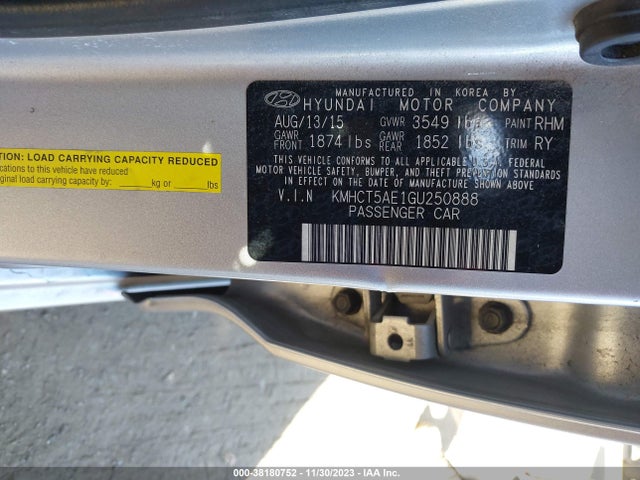 Hyundai ACCENT SE 2016 KMHCT5AE1GU250888 Image 9