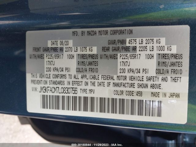 2020 MAZDA CX-5 JM3KFACM7L0830756 Photo 8