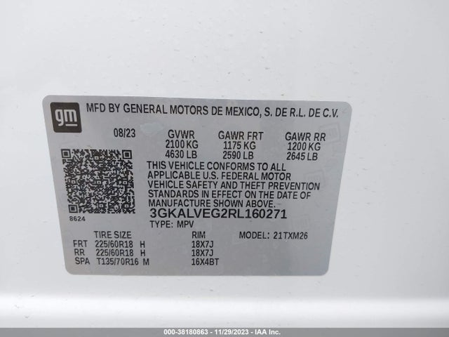 3GKALVEG2RL160271 GMC Terrain Awd Slt