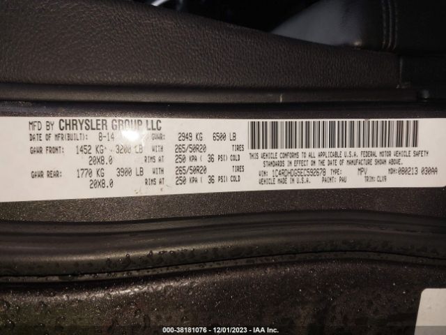 1C4RDHDG5EC592678 Dodge DURANGO LIMITED