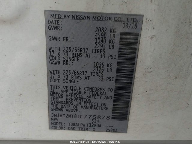 Nissan ROGUE S 2018 5N1AT2MT8JC775878 Image 9