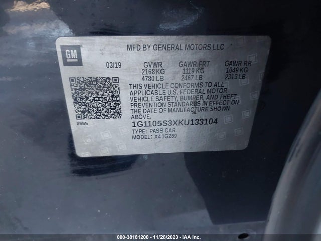Chevrolet Impala Premier 2019 1G1105S3XKU133104 Image 9
