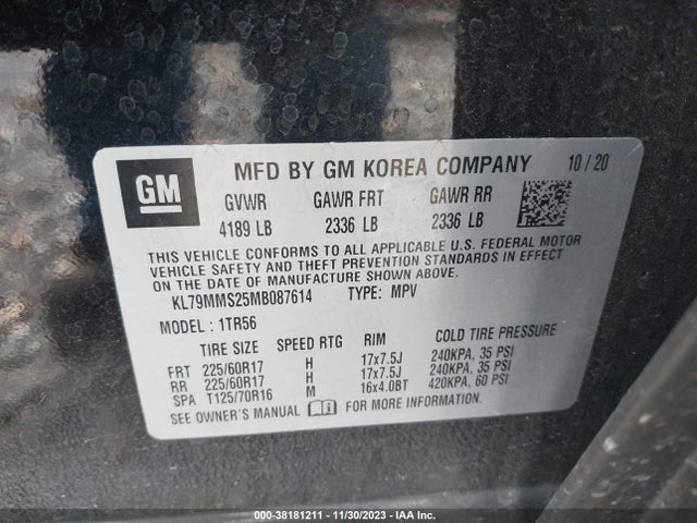 Chevrolet Trailblazer Fwd Ls 2021 KL79MMS25MB087614 Image 9