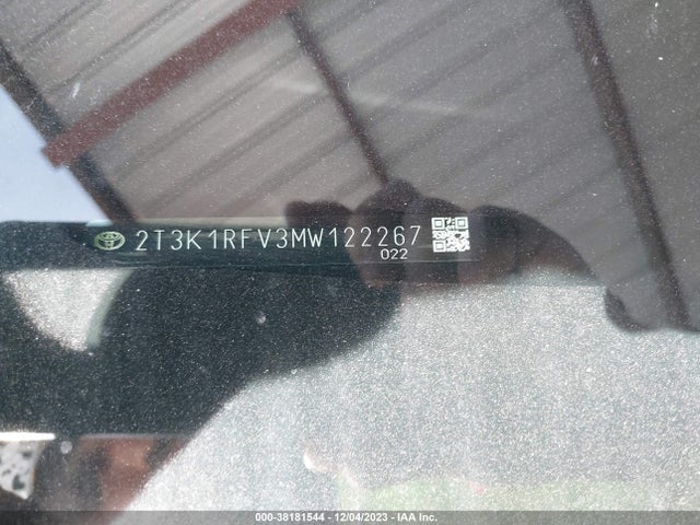 2021 TOYOTA RAV4 LE VIN: 2T3K1RFV3MW122267