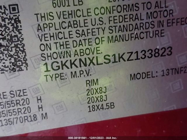 1GKKNXLS1KZ133823 GMC Acadia Denali