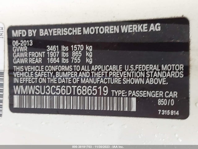 2013 MINI HARDTOP WMWSU3C56DT686519 Photo 8
