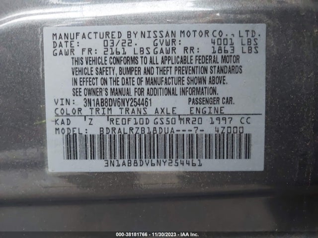 Nissan Sentra Sr Xtronic Cvt 2022 3N1AB8DV6NY254461 Image 9