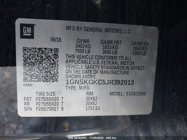 Chevrolet Suburban Ls 2018 1GNSKGKC5JR392013 Image 9