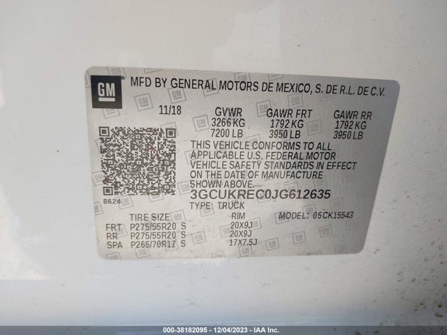 Chevrolet Silverado 1500 2lt 2018 3GCUKREC0JG612635 Image 9