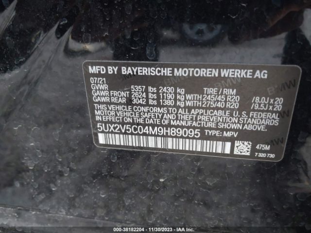 5UX2V5C04M9H89095 BMW X4 M40i