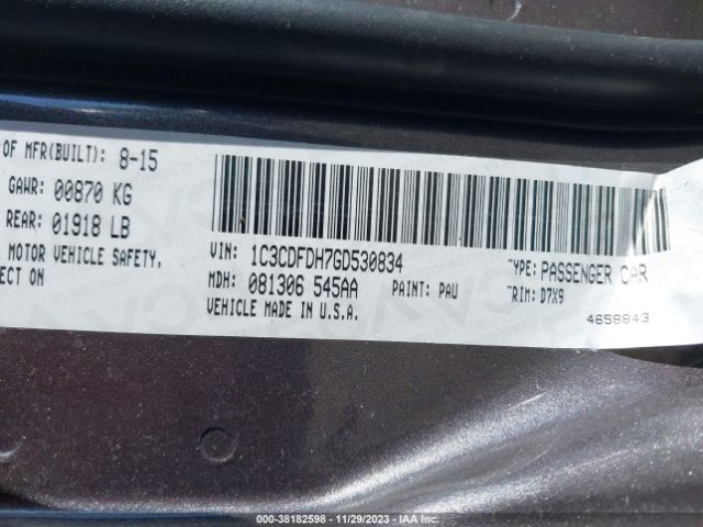 1C3CDFDH7GD530834 Dodge Dart Aero