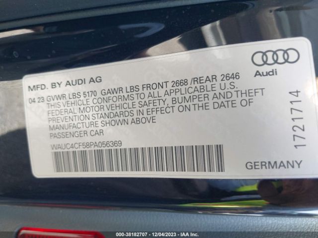 WAUC4CF58PA056369 Audi S5 Sportback Premium Plus Tfsi Quattro Tiptronic