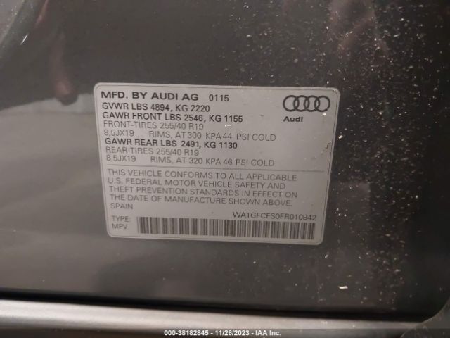 WA1GFCFS0FR010842 Audi Q3 2.0t Premium Plus