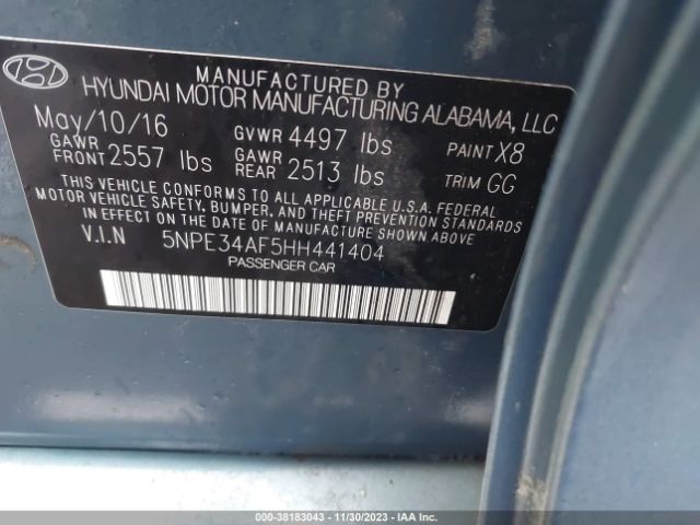 5NPE34AF5HH441404 Hyundai Sonata Sport