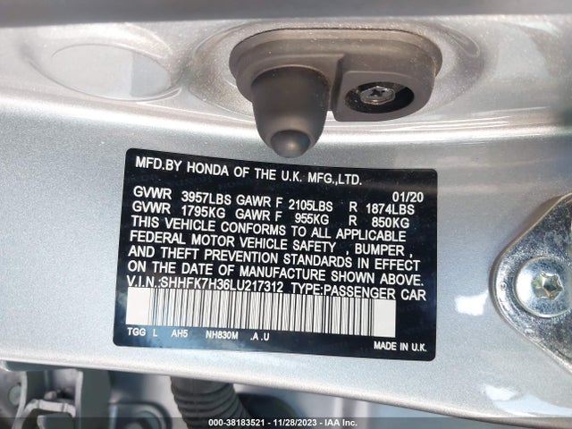 Honda Civic Lx 2020 SHHFK7H36LU217312 Image 8