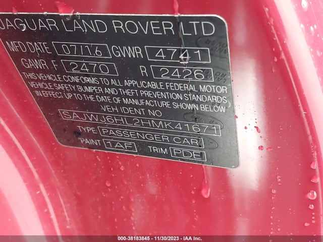 2017 JAGUAR F-TYPE SAJWJ6HL2HMK41671 Photo 8