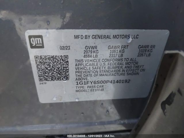 1G1FY6S00P4140192 Chevrolet Bolt Euv Fwd Lt