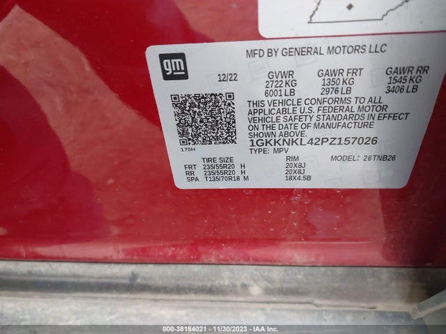 2023 GMC ACADIA FWD SLE VIN: 1GKKNKL42PZ157026