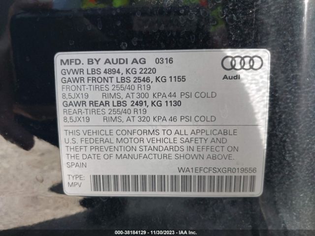WA1EFCFSXGR019556 Audi Q3 2.0t Premium Plus