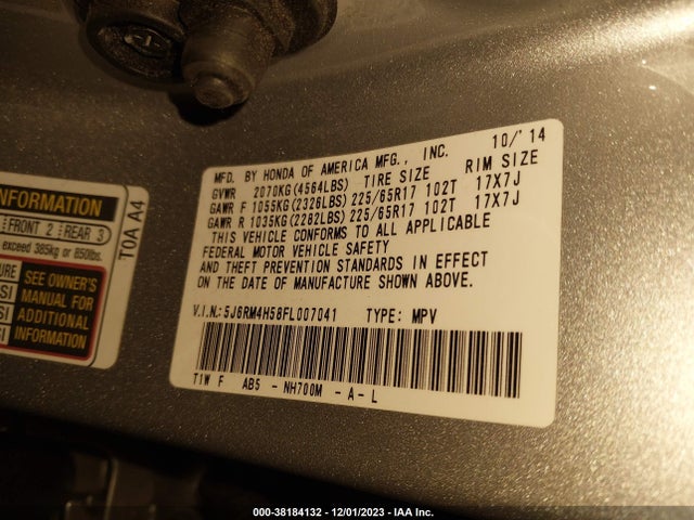 Honda CR-V EX 2015 5J6RM4H58FL007041 Image 9