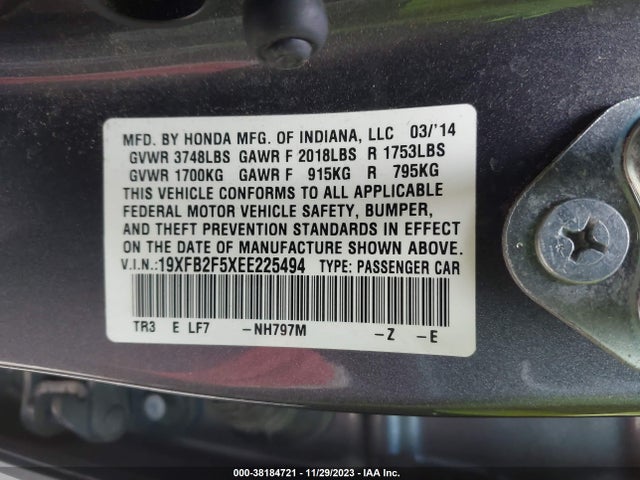 Honda Civic Lx 2014 19XFB2F5XEE225494 Image 9
