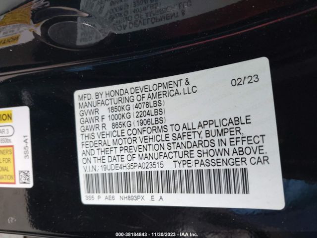 19UDE4H35PA023515 Acura Integra A-spec