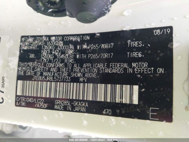 JTEBU5JR8L5737733 Toyota 4runner Trd Off Road Premium
