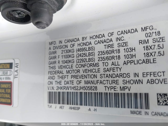 Honda CR-V EX 2018 2HKRW1H52JH505828 Image 9