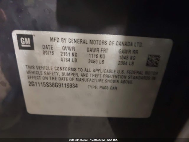 Chevrolet Impala 2lt 2016 2G1115S38G9119834 Image 9