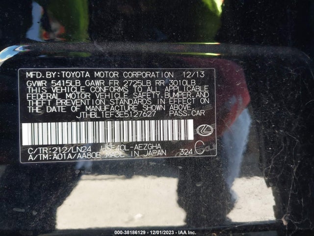 Lexus LS 460 2014 JTHBL1EF3E5127627 Image 9