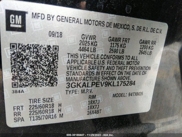 GMC Terrain Slt 2019 3GKALPEV9KL175284 Image 9