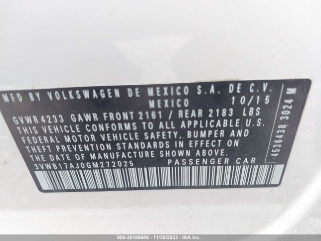 3VWB17AJ0GM272025 Volkswagen Jetta 1.8t Sport