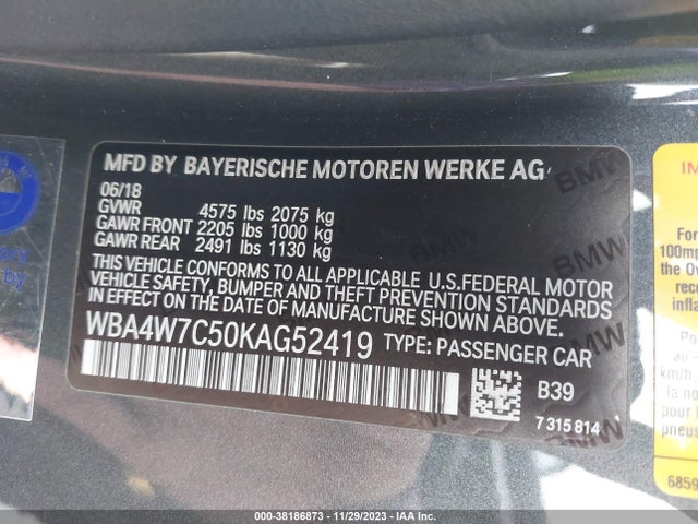 WBA4W7C50KAG52419 BMW 440I