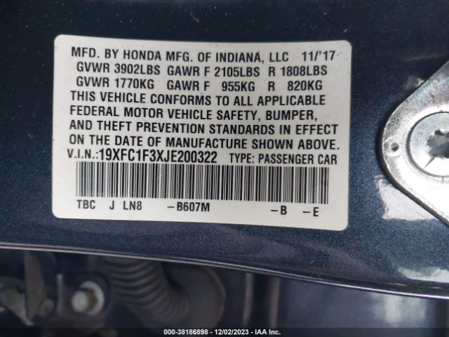 19XFC1F3XJE200322 Honda Civic Ex-t