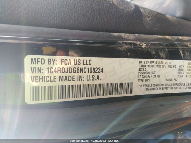 Dodge DURANGO GT 2022 1C4RDJDG6NC108234 Image 9