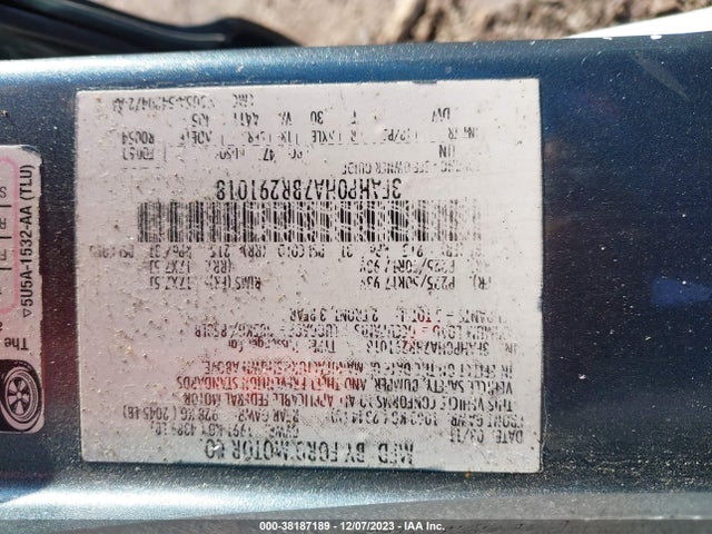 2011 FORD FUSION SE VIN: 3FAHP0HA7BR291018