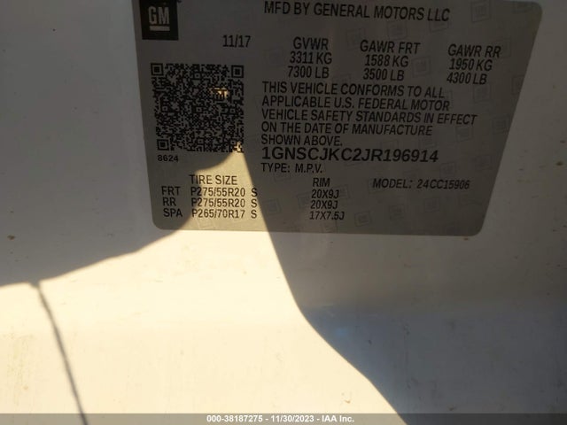 Chevrolet Suburban Premier 2018 1GNSCJKC2JR196914 Image 9