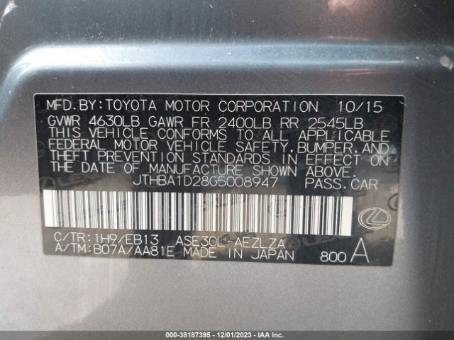 JTHBA1D28G5008947 Lexus IS 200T