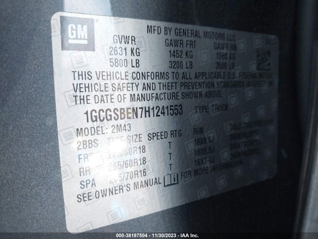 Chevrolet Colorado Wt 2017 1GCGSBEN7H1241553 Image 9