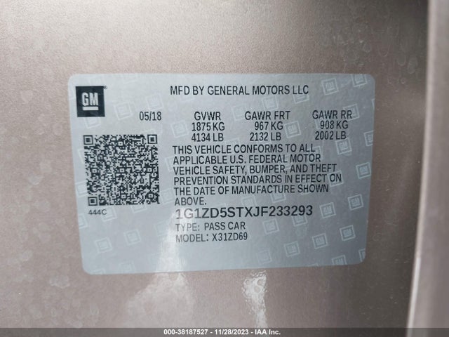 Chevrolet MALIBU LT 2018 1G1ZD5STXJF233293 Image 9