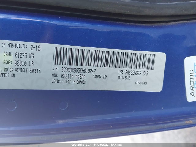 Dodge Charger Sxt Rwd 2019 2C3CDXBG5KH619247 Image 9