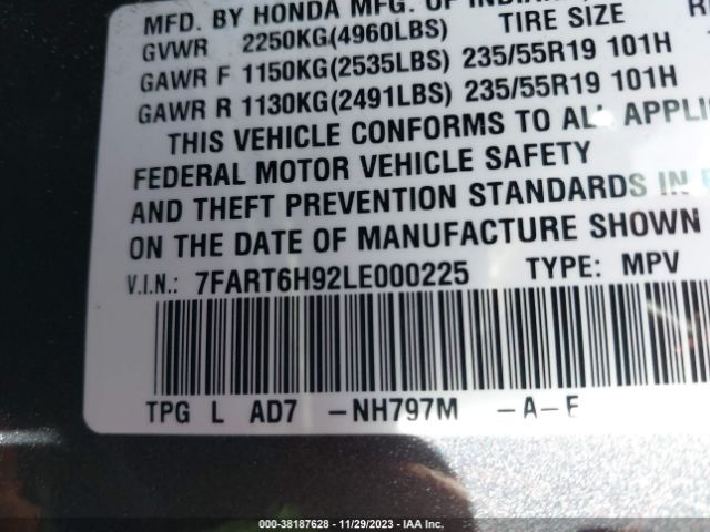 7FART6H92LE000225 Honda Cr-v Hybrid Touring