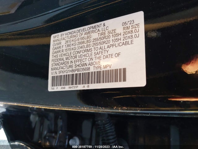Honda Pilot Awd Elite 2023 5FNYG1H86PB035698 Image 9