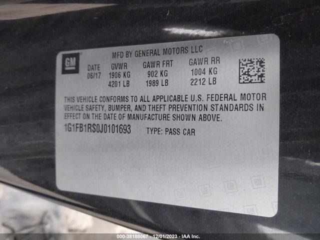 Chevrolet Camaro 1lt 2018 1G1FB1RS0J0101693 Image 9