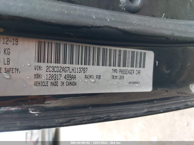 Dodge Challenger Sxt 2020 2C3CDZAG7LH113787 Image 9