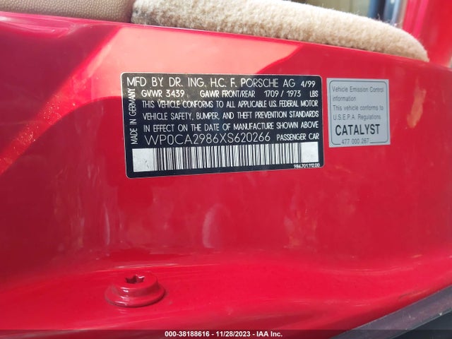 1999 PORSCHE BOXSTER WP0CA2986XS620266 Photo 8