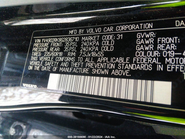 Volvo Xc60 T6 2016 YV4902RK8G2836710 Image 9