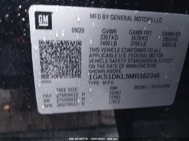 GMC Yukon 2wd Denali 2021 1GKS1DKL5MR162345 Image 9