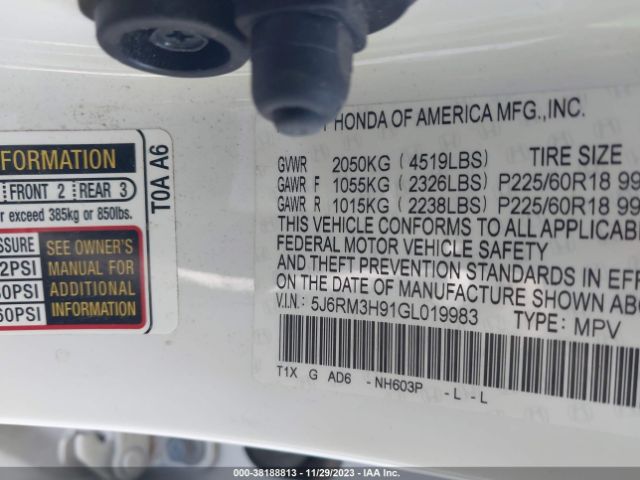 5J6RM3H91GL019983 Honda Cr-v Touring