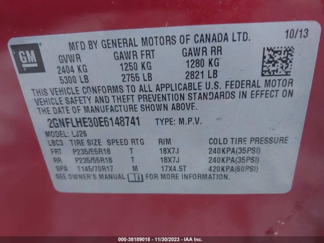 Chevrolet Equinox Ltz 2014 2GNFLHE30E6148741 Image 9
